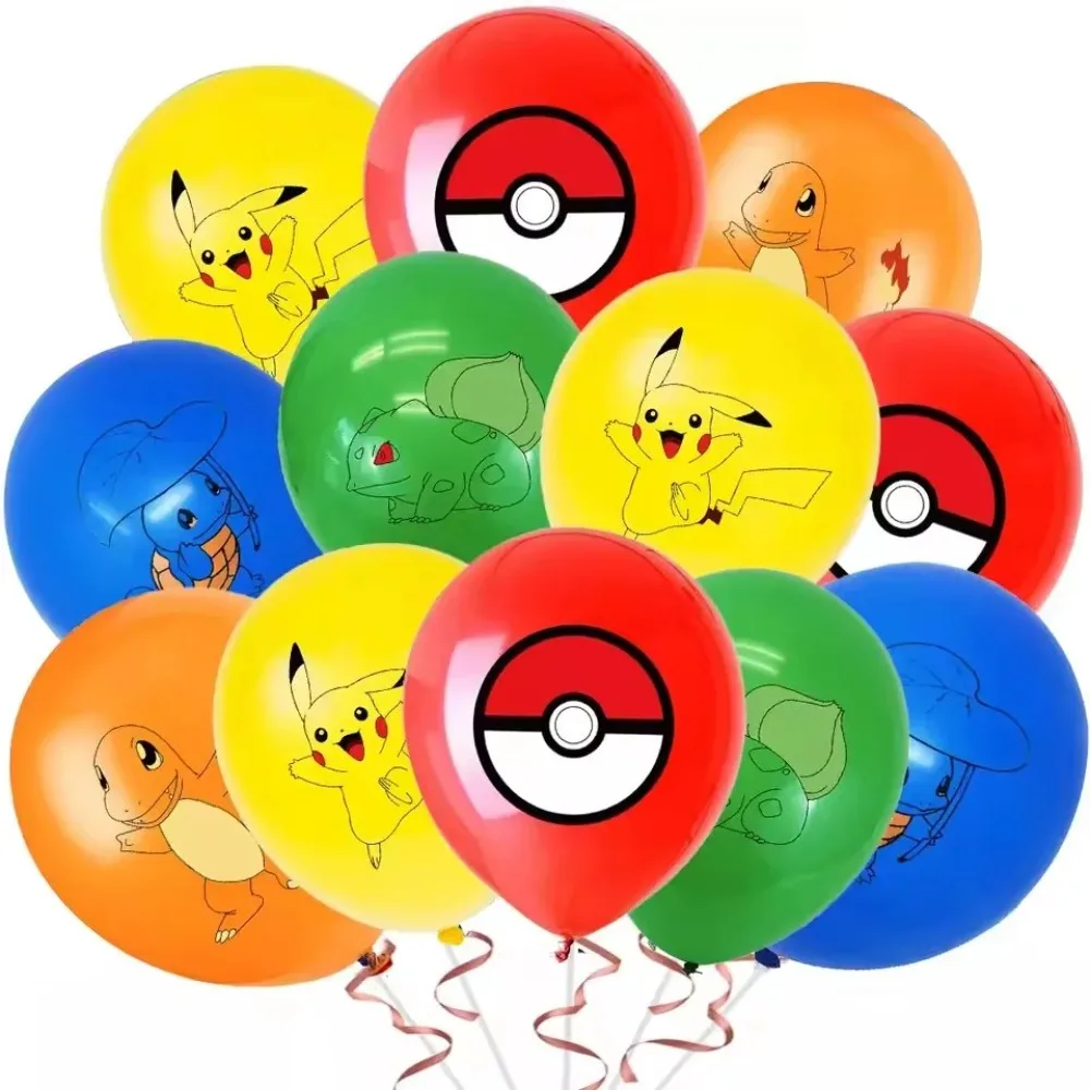 Event Party - 10個入り ポケモン柄 ラテックスバルーン かわいい漫画のデザイン 誕生日パーティー用品 子供向けパーティーの景品、ホームパーティーの装飾に