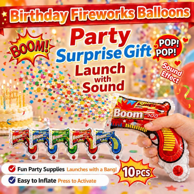 Confetti Cannon Tube - 10個入り パーティーポッパー バルーンガン 手持ち式 紙吹雪ランチャー サプライズギフト