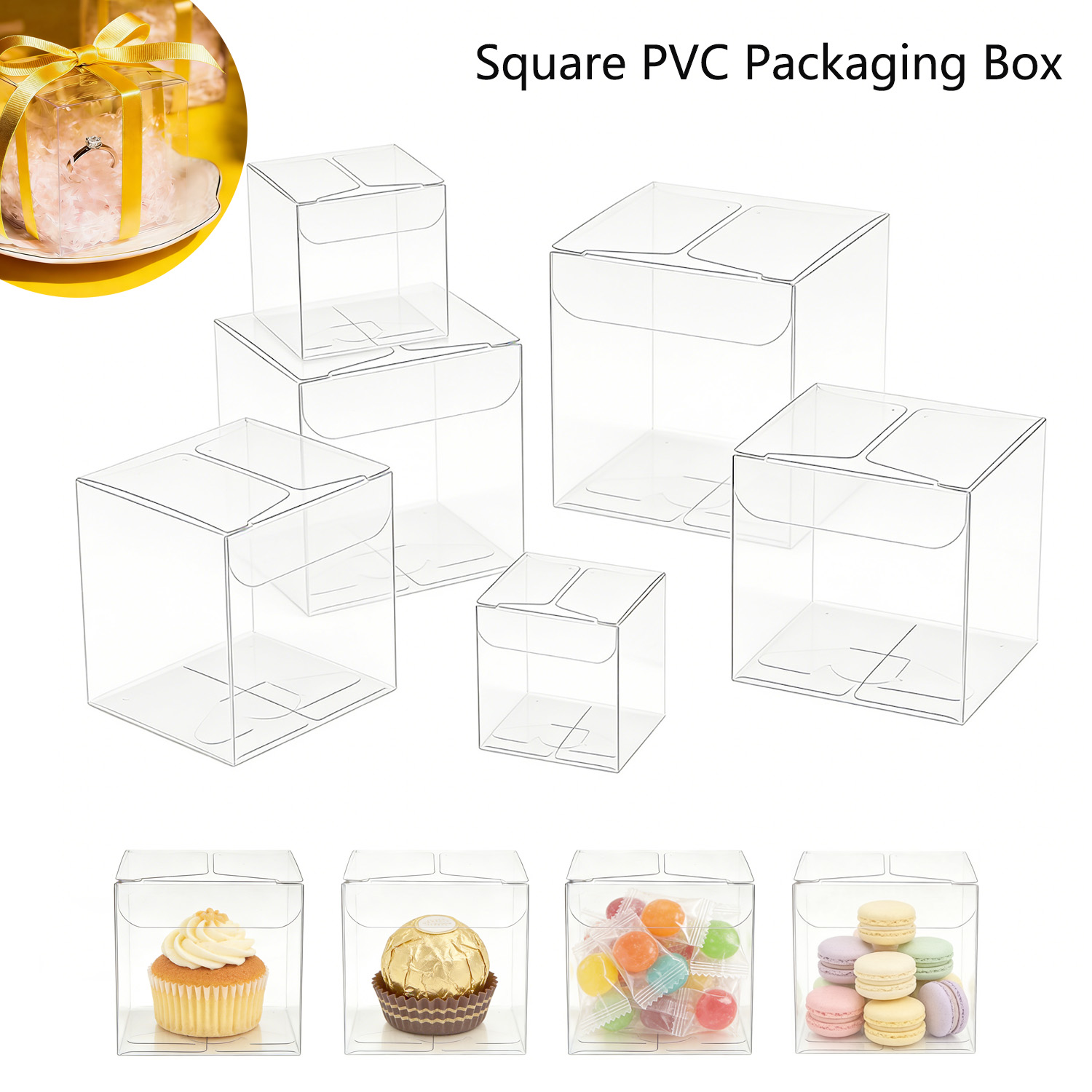 10個～50個入り、正方形の透明PVC製折りたたみ式ディスプ - Event Party Box のレビューと価格