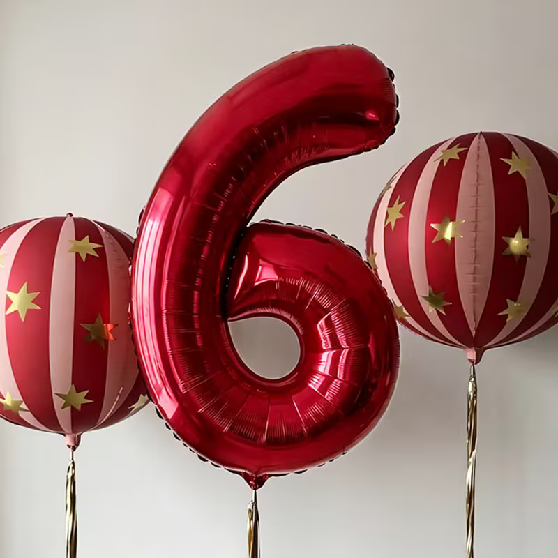 3個入り 赤いカーニバルナンバーバルーン 赤いフォイルバルー - Balloon Pump Hand のレビューと価格