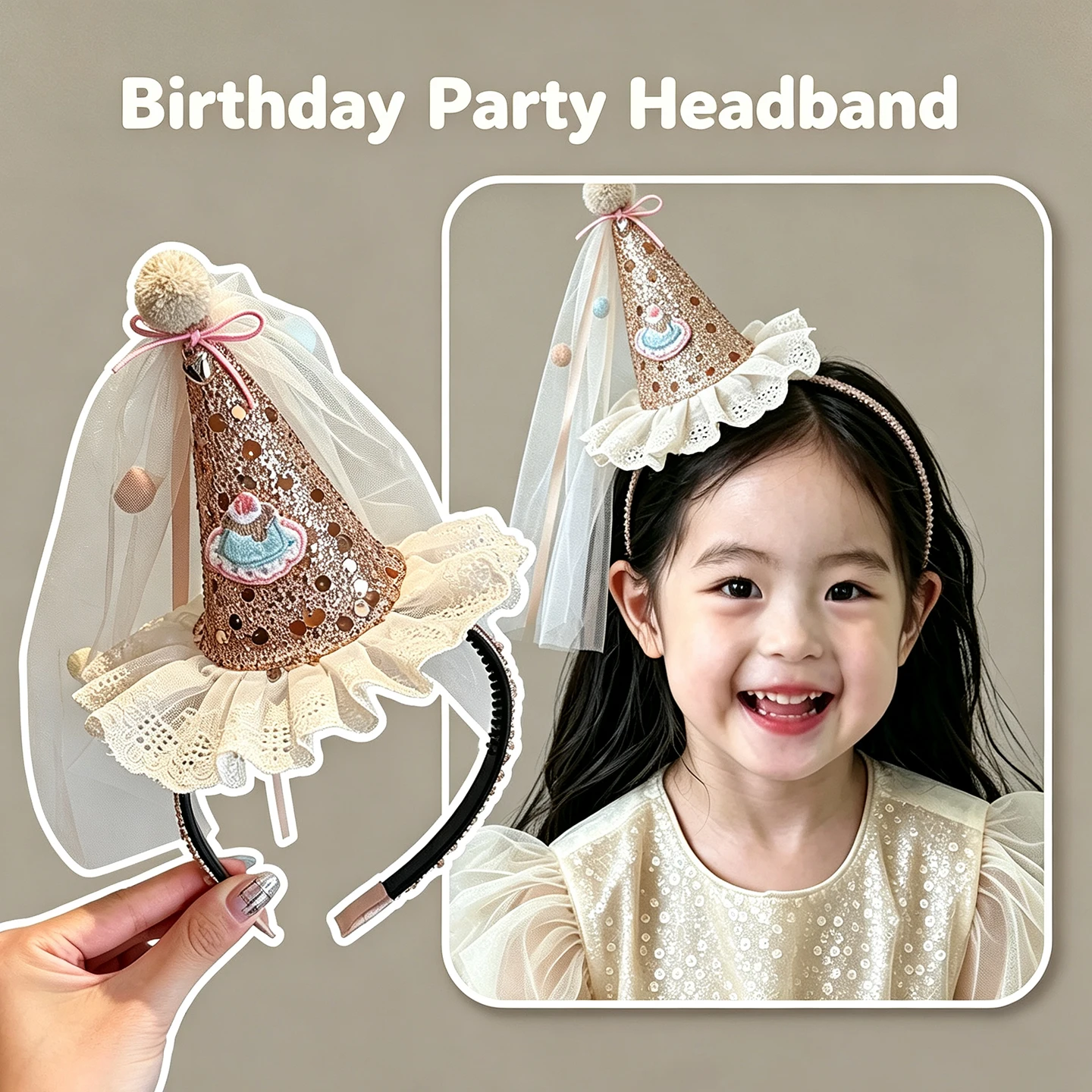 子供用誕生日パーティー用、コーン型帽子、ヘッドバンド、チュー - Party Hat Cone のレビューと価格