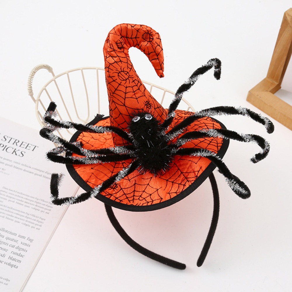 蜘蛛のハロウィーン魔女帽子、ヘッドバンド、漫画風スパンコール - Party Hat Cone のレビューと価格