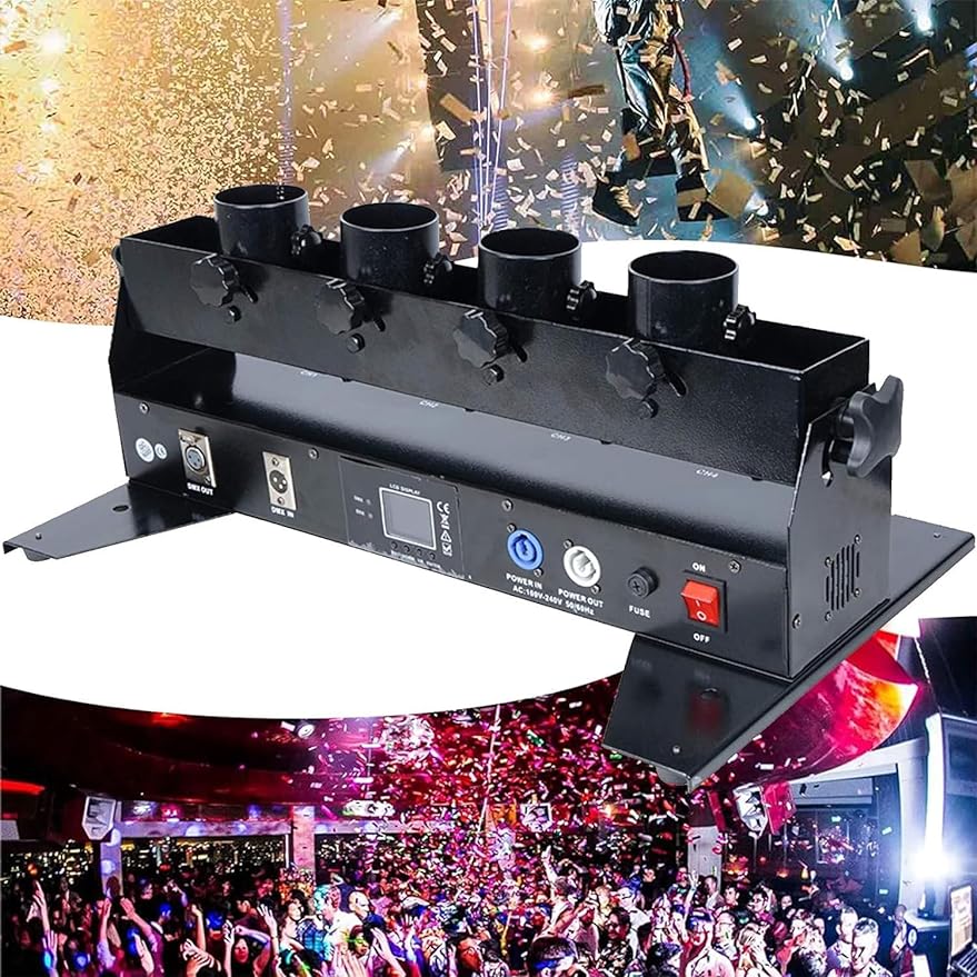 4連式の紙吹雪マシン、DMXリモコン対応、人気商品、パーティ - Confetti Cannon Tube のレビューと価格